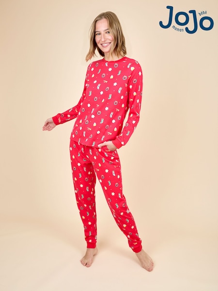 JoJo Maman Bébé Red Womens Jersey Pyjamas Set (W28713) | €66
