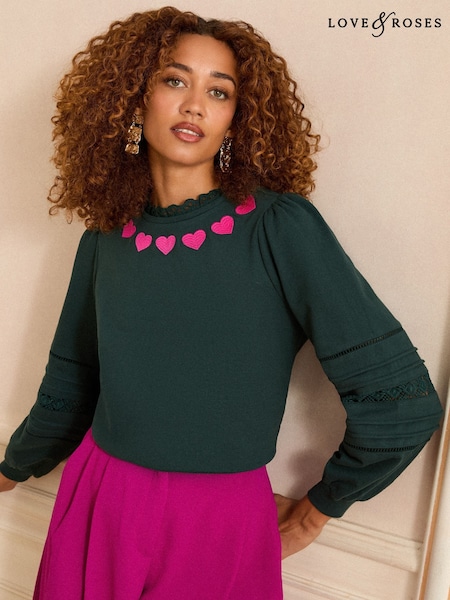 Love & Roses Green Crew Neck Jersey Sweatshirt (W28819) | €48