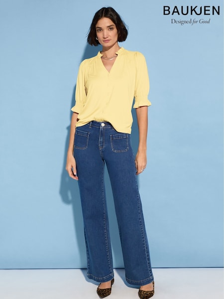 Baukjen Yellow Noa Short Sleeve Blouse (W28955) | 663 LEI