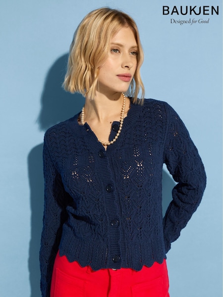 Baukjen Blue Ursula Ecotec Crochet Cardigan (W28972) | € 170