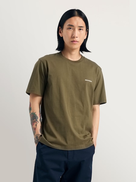 أخضر - Norse Projects Johannes Logo Print T-Shirt (W29085) | ‏408 د.إ.‏