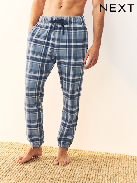 Azul marino - Thermal Fleece Cuffed Check Pyjama Bottoms (W29190) | 24 €