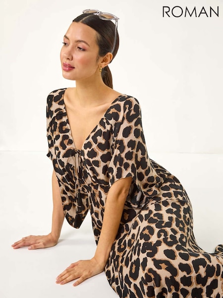Roman Animal Print Boho Midi Dress (W29258) | €66
