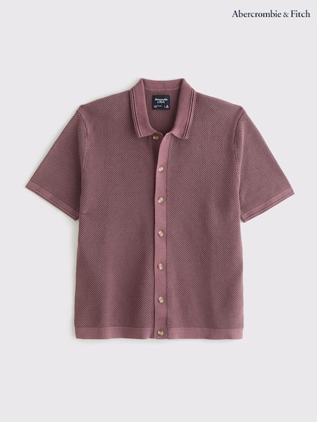 Abercrombie & Fitch 100% Cotton Knitted Button Through Polo Shirt (W29317) | R$ 590