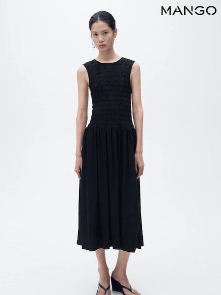 Mango Black Sleeveless Flared Maxi Dress (W29355) | €77