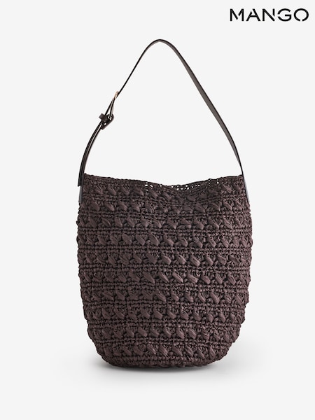 Mango Brown Woven Shoulder Bag (W29358) | €63
