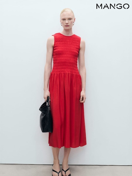 Mango Red Sleeveless Flared Maxi Dress (W29373) | €79