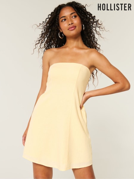 Hollister Yellow Strapless Mini Dress (W29405) | R$ 395