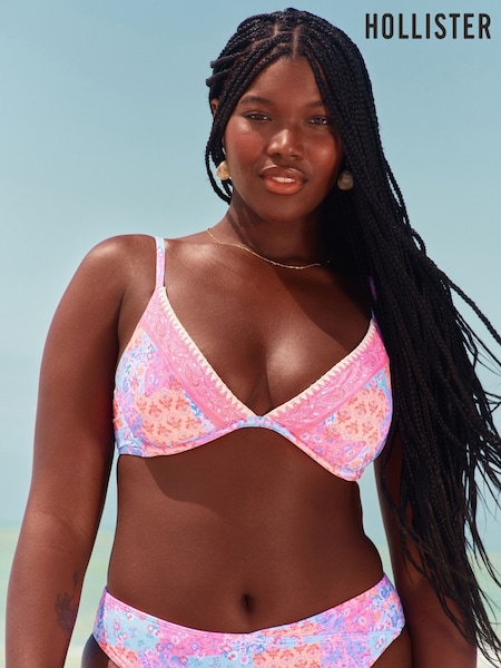 Hollister Blue Rib Plunge Underwire Bikini Top (W29418) | €35