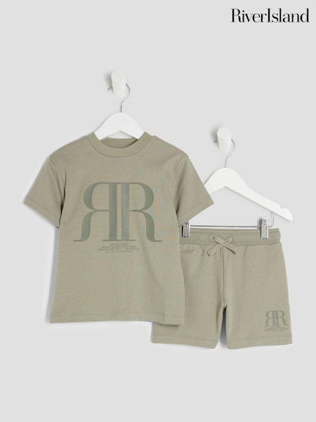 River Island Green Boys Top and Shorts Set (W29448) | €23