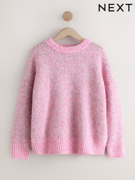 Pink Cherry Knitted Crew Neck Jumper (W29513) | 198 QAR