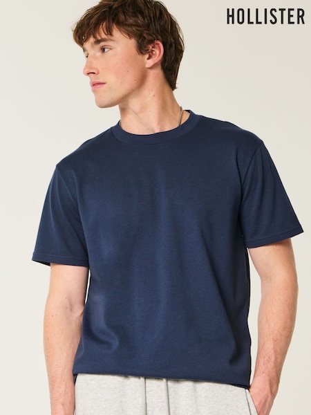 Hollister Blue Crew Neck Boxy T-Shirt (W29515) | €21