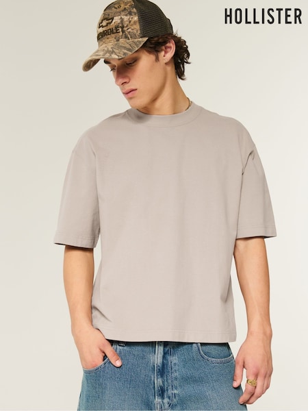 Hollister Crew Neck Boxy Cropped T-Shirt (W29535) | €24