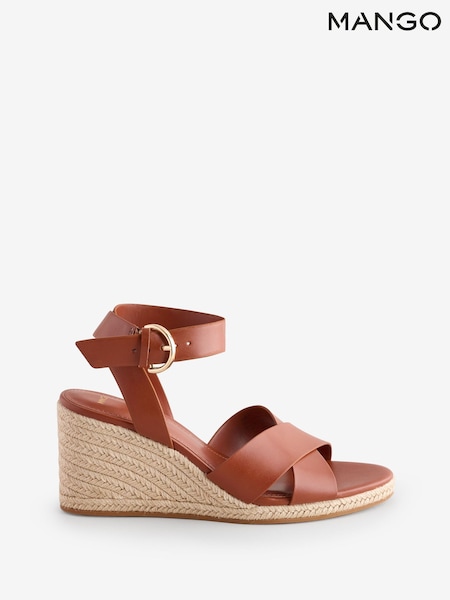 Mango Brown Wedge Sandals (W29637) | €63