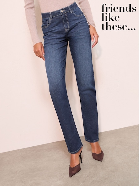 Friends Like These Dark Blue Petite Straight Leg Jeans (W29655) | €43