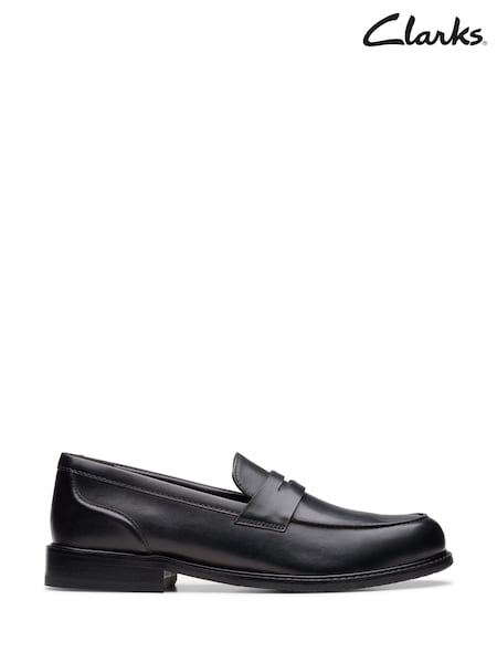 Clarks Black Leather Craft Arlo Lo Shoes (W29665) | €136