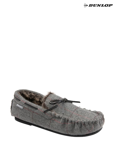 Dunlop Grey Moccasin Slippers (W29688) | €43