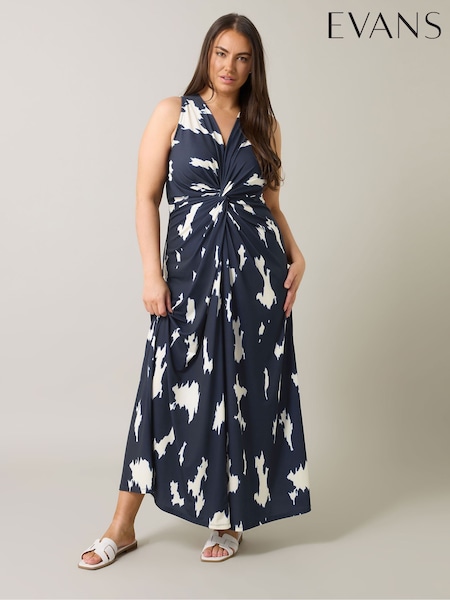 Evans Blue Markings Print ITY Dress (W29748) | €55