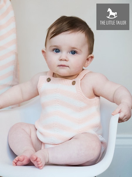 The Little Tailor Baby Chevron Design Knitted  100% Cotton Romper (W29925) | ₪146