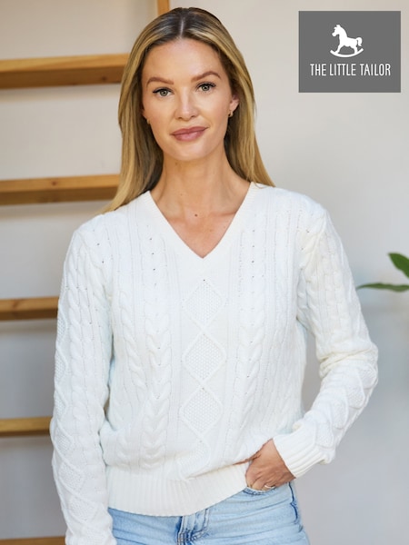 The Little Tailor Fisherman Cable Knit 100% Cotton Jumper (W29937) | kr842