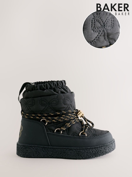 Negro - Baker by Ted Baker Waterproof Quilted Bow Snow Boots (W29968) | 71 € - 74 €