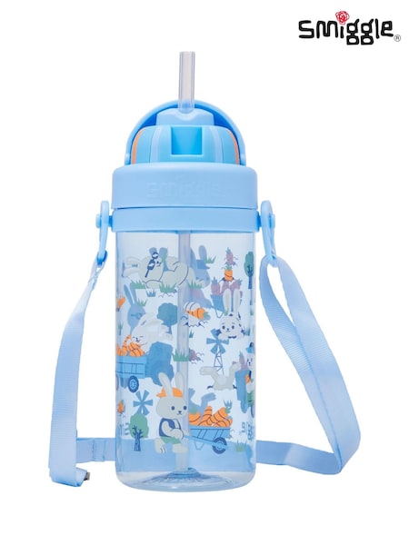 Smiggle Blue Out & About Teeny Tiny Drink Bottle With Strap 400Ml (W29993) | €16