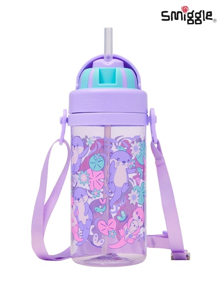 Smiggle Purple Out & About Teeny Tiny Drink Bottle With Strap 400Ml (W29998) | €14