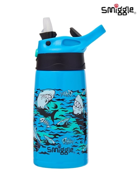 Smiggle Blue Curious Junior Stainless Steel Flip Drink Bottle 400Ml (W30000) | $21