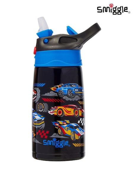 Smiggle Black Curious Junior Stainless Steel Flip Drink Bottle 400Ml (W30002) | €24