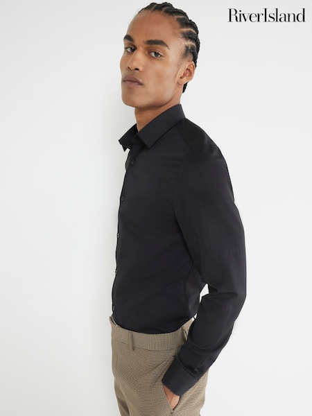 River Island Black Premium Formal Shirt (W30048) | kr840