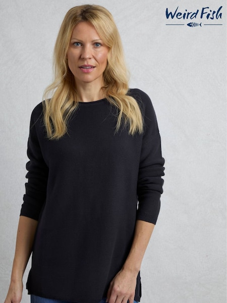 Weird Fish Dalla Knitted 100% Cotton Crew Jumper (W30089) | ‏226‏₪