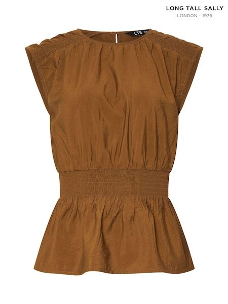 Long Tall Sally Brown Shirred Waist Top (W30143) | R$ 275