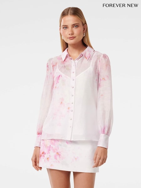Forever New Slim Cora Shirt with a Touch Of Linen (W30165) | €99
