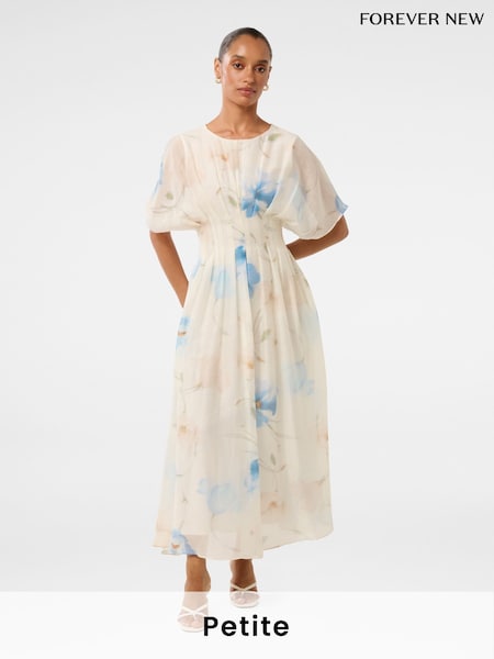 Forever New Eve Seam Detail Midi Dress with a Touch Of Linen (W30167) | €189