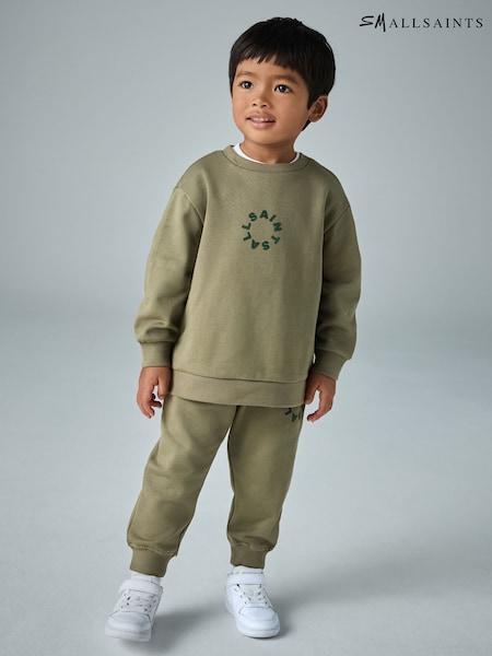 smALLSAINTS Khaki Green Tierra Oversized Younger Boys Sweatshirt and Joggers Set (W30362) | €56 - €59