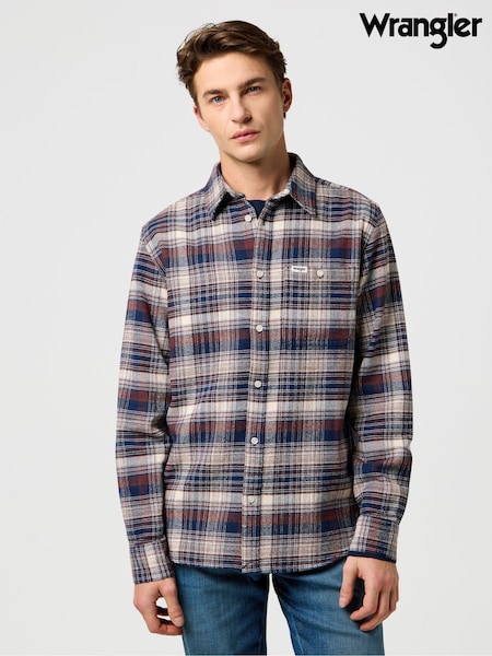 Wrangler Blue Brushed Check Shirt (W30450) | R$ 590