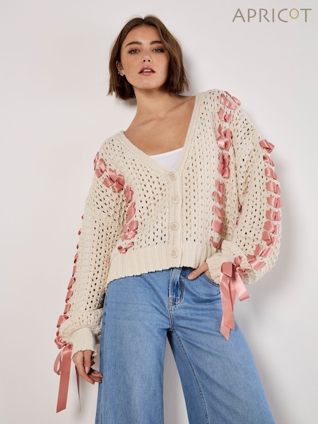 Apricot Natural Bow Cardigan (W30499) | €58