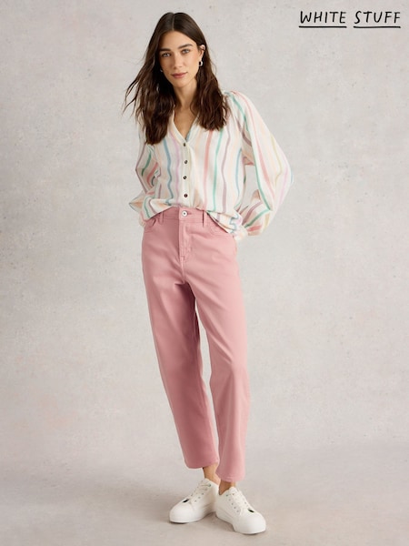 White Stuff Pink Blake Straight Crop Jeans (W30537) | €66