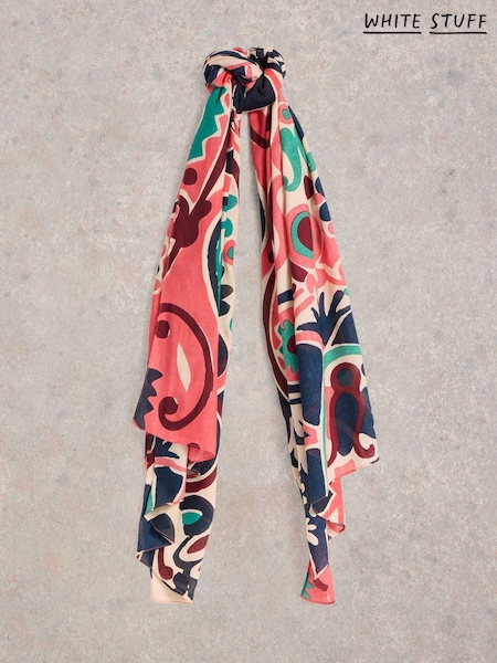 White Stuff Pink Calypso Carnival Printed Scarf (W30545) | €32