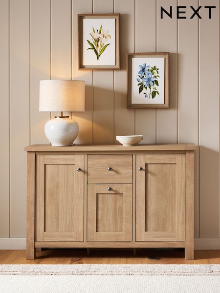 Natural Malvern Oak Effect Space Saving Large Sideboard (W30584) | €365