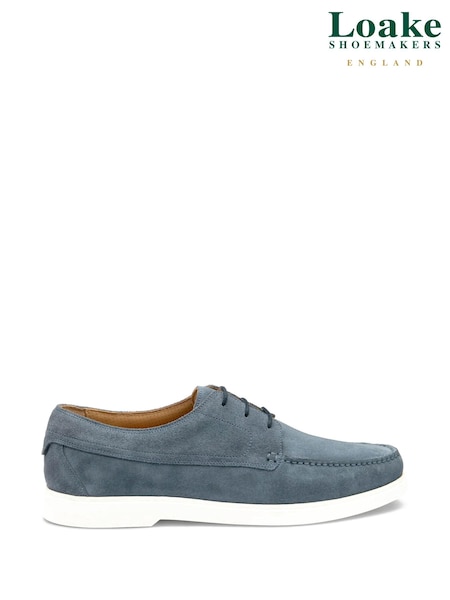 Loake Blue Suede Hand Sewn Apron Lace Shoes (W30617) | € 196