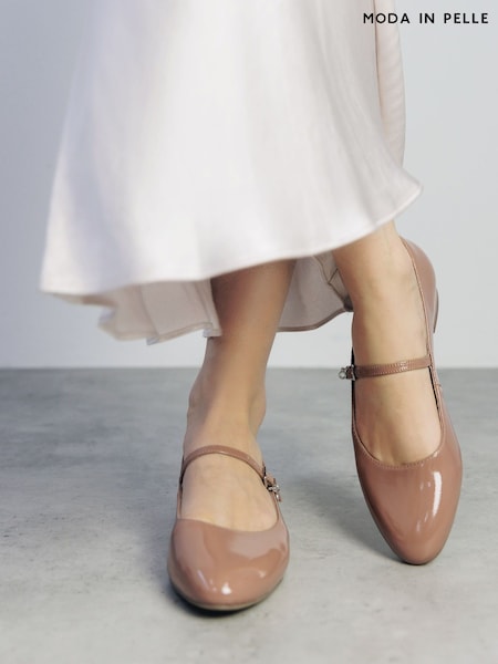 Naravni - Moda in Pelle FLORENTIN BLOCK HEEL MARYJANE LEATHER SHOE (W30620) | € 104
