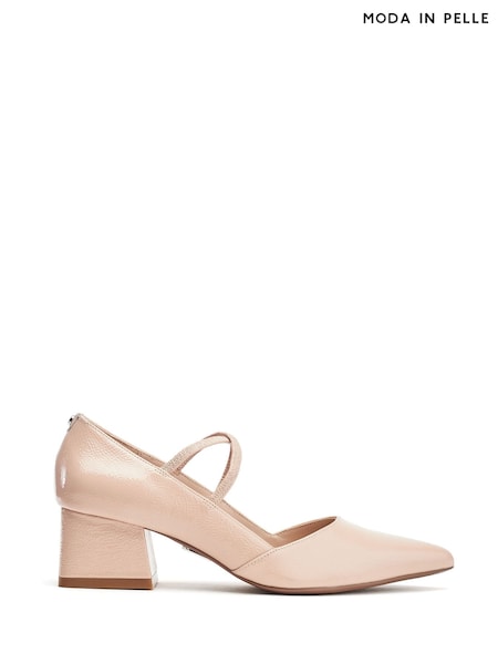 Moda in Pelle Garlande Elastic Cross Strap Block Heel Shoes (W30629) | 421 QAR