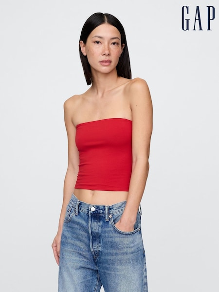 Gap Red CloseKnit Cropped Tube Top (W30662) | €20.50