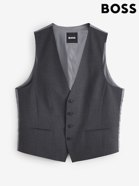 BOSS Grey Single Breasted Buttoned Waistcoat (W30901) | €184