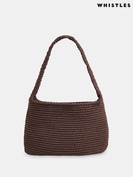 Whistles Brown Adaline Crochet Shoulder Bag (W30935) | €113