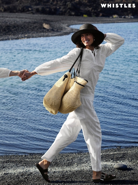Whistles Nude Attie Rope Handle Straw Tote (W30938) | €126