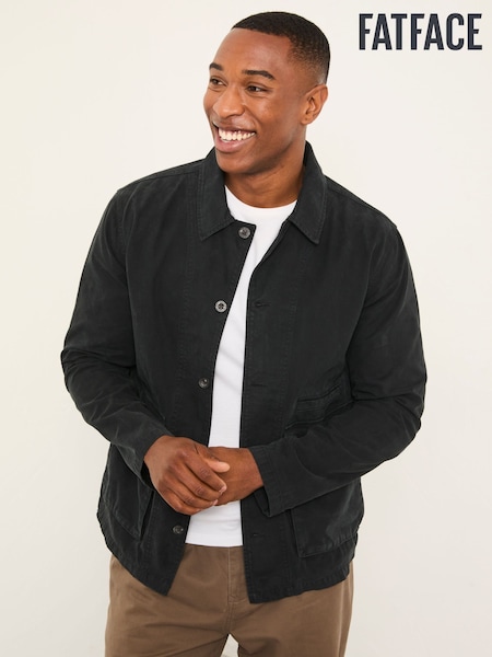 FatFace Washed Black Garment Dye Worker Cotton Jacket (W30939) | AED402