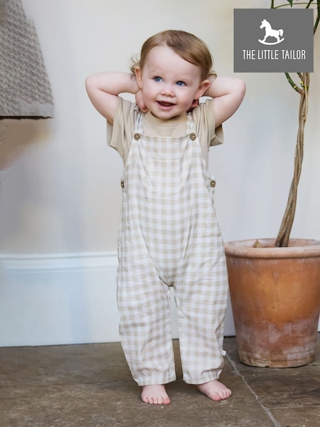 The Little Tailor Baby Green Woven Dungaree and T-Shirt Set (W30963) | €40