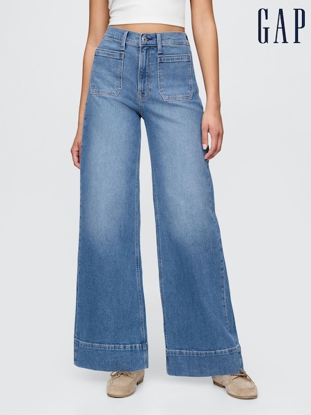 Gap Blue High Waisted Stride Wide-Leg Jeans (W30969) | €72